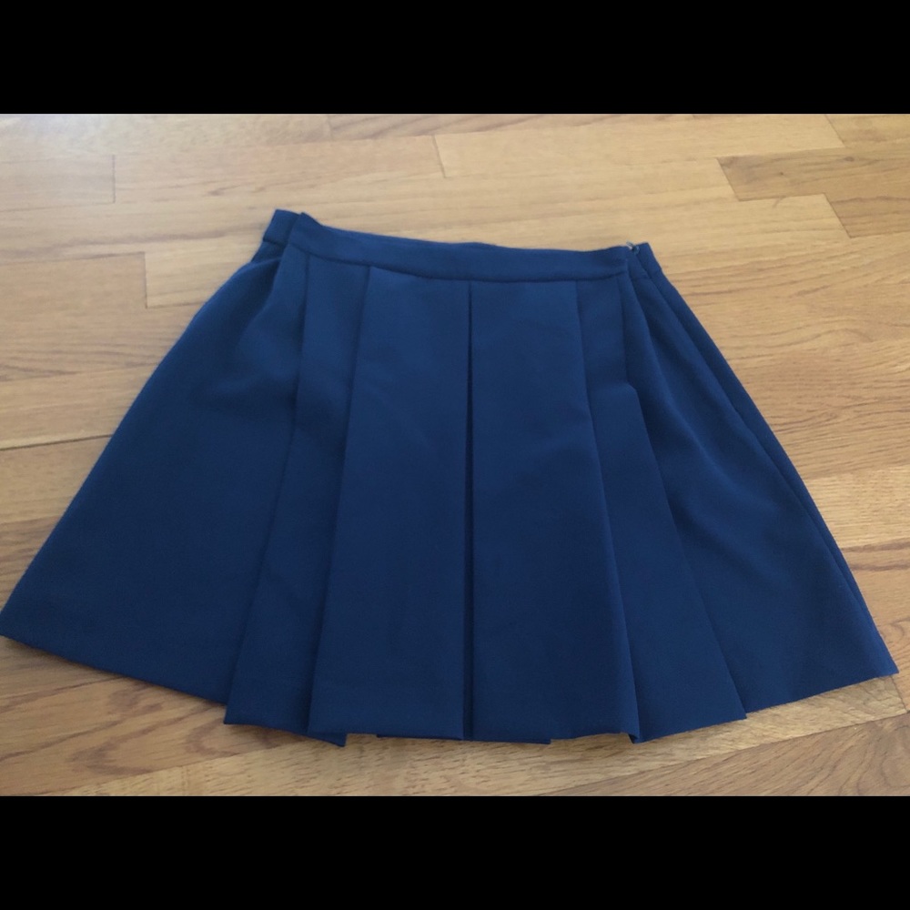 Navy pleaded skirt